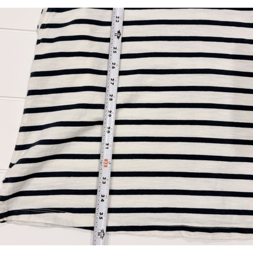Faherty Merritt T-Shirt Dress Amagansett Stripe Organic Cotton Button Back L - Picture 16 of 16